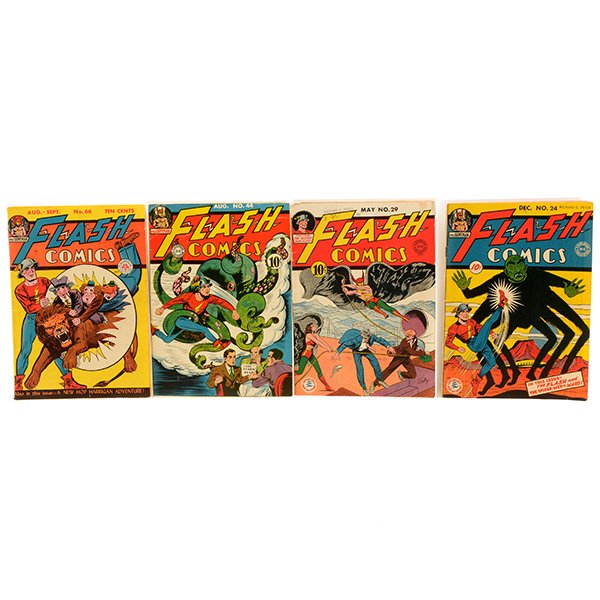 Flash Comics #24, 29, 44 and 66, Golden Age DC Comics (1 of 10)