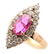 Victorian Pink Sapphire, Diamond, Silver-Topped, 14k
