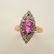 Victorian Pink Sapphire, Diamond, Silver-Topped, 14k - 2