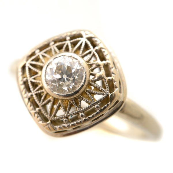 Diamond, 14k White Gold Ring. (1 of 4)