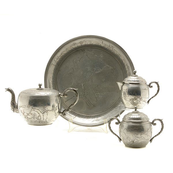 A Chinese Export Pewter Tea Service, Republic Period (1 of 10)