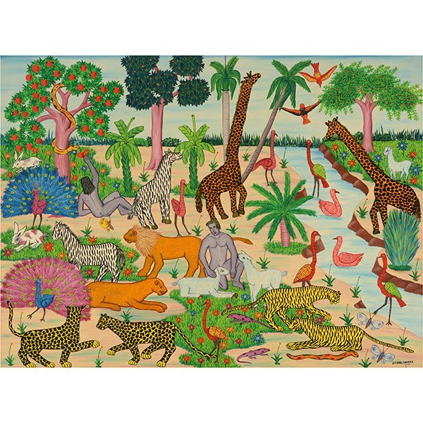 J. Charlemagne "Garden of Eden" oil on masonite (1 of 10)