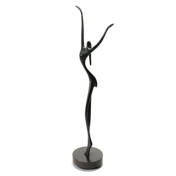 Victor Halvani "The Dancer" bronze: VICTOR HALVANI (Egyptian b. 1930) "The Dancer" Bronze. Including base: 36 1/2 x 9 x 7 1/8 inches. Signed and numbered around base: Victor Halvani, AP 3.