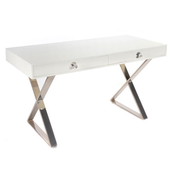 Contemporary Jonathan Adler White Laminate Desk On