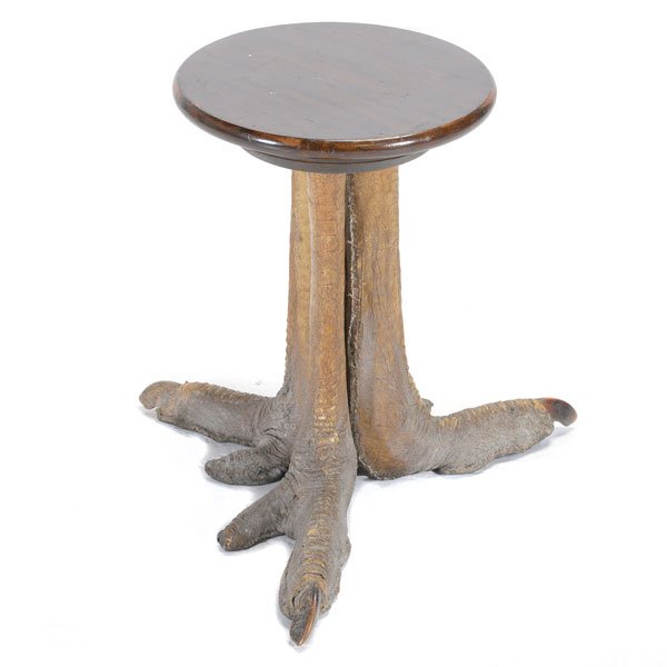 Taxidermy Ostrich Foot Pedestal Table (1 of 4)