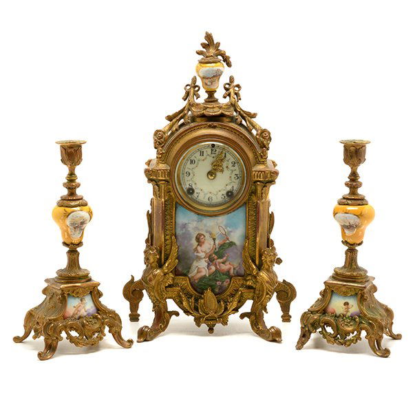 Sevres Style New Haven Gilt Metal Porcelain Mounted (1 of 10)