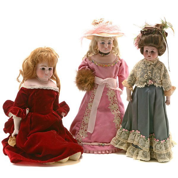 Three Bisque Head Lady Dolls (1 of 10)