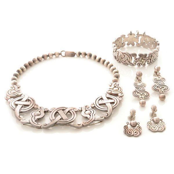 William Spratling Sterling Silver Jewelry Suite. (1 of 10)