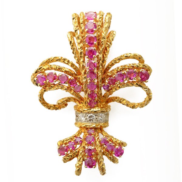 Cartier Pink Sapphire, Diamond, 18k Yellow Gold (1 of 6)