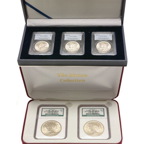 US Silver Dollars Including Morgan 1883(O) PCGS MS64; (1 of 3)