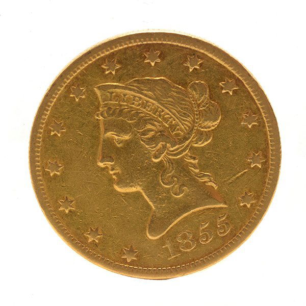 US 1855(O) $10.00 Gold Coin EF Condition (1 of 2)