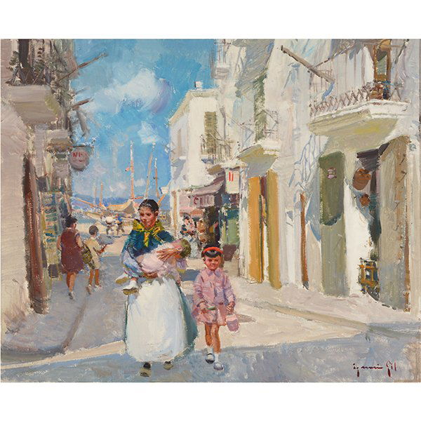 Ignacio Gil y Sala "Ibiza" oil on canvas (1 of 10)