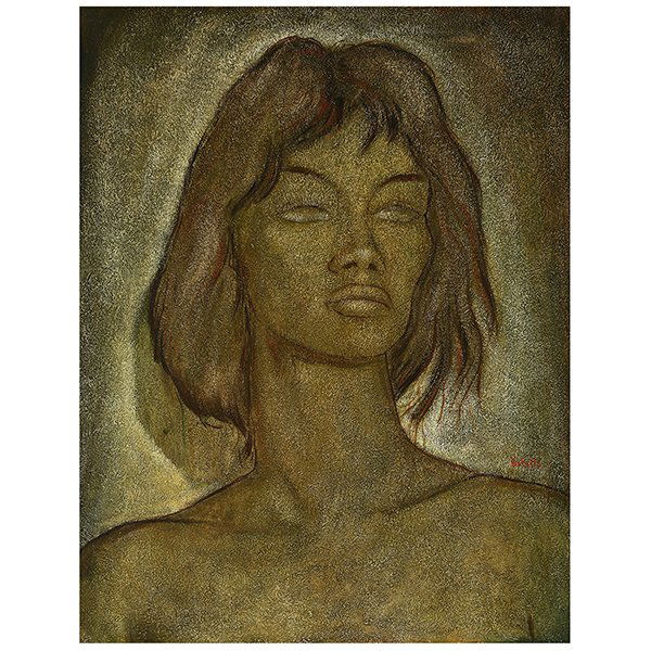 Angel Botello "Portrait of a Woman" oil on masonite (1 of 5)