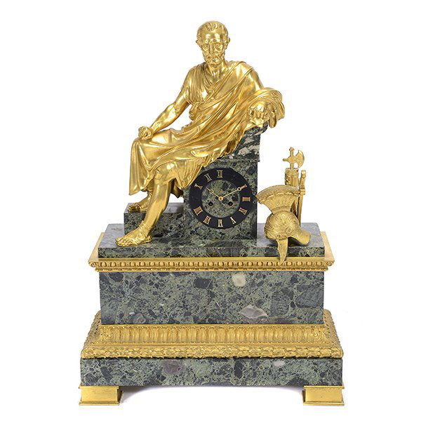 Monumental Gilt Bronze and Breccia Marble Mantel Clock (1 of 6)
