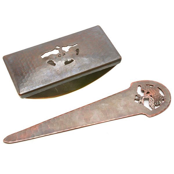 Dirk Van Erp Copper Letter Opener and Desk Blotter (1 of 10)