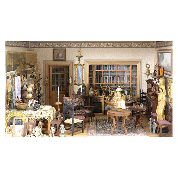 Uncle Cedric's "Little Bit of Everything" Shop: Uncle Cedric's "Little Bit of Everything" Shop Miniature by Tom Roberts. Fashioned as an antique store located in Storm Lake, Iowa, this one room full to the brim with everything from Asian art, light