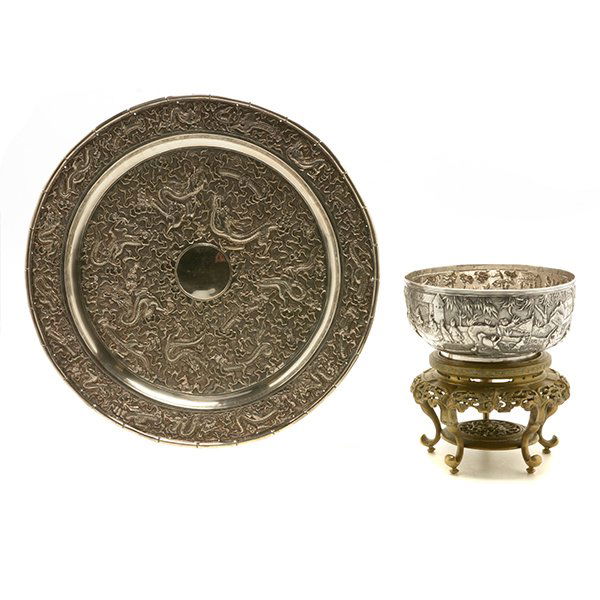 Two Chinese Export Silver Presentation Vessels, Early (1 of 9)