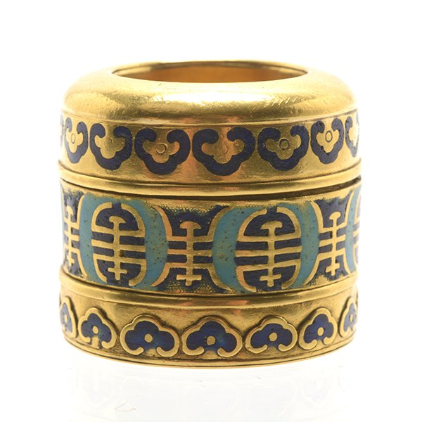 An Enameled 18K Gold Archer's Ring (1 of 3)