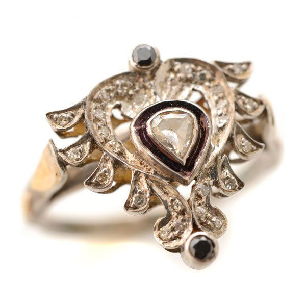 Diamond, Silver, 14k Yellow Gold Ring. (1 of 4)