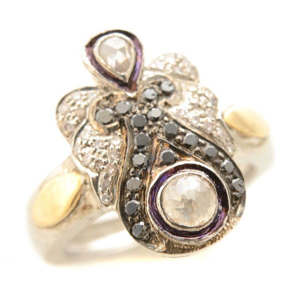 Diamond, Silver, 14k Yellow Gold Ring. (1 of 4)