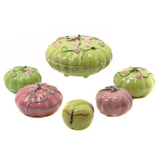 Five Famille Rose Fruit-Form Boxes (1 of 10)