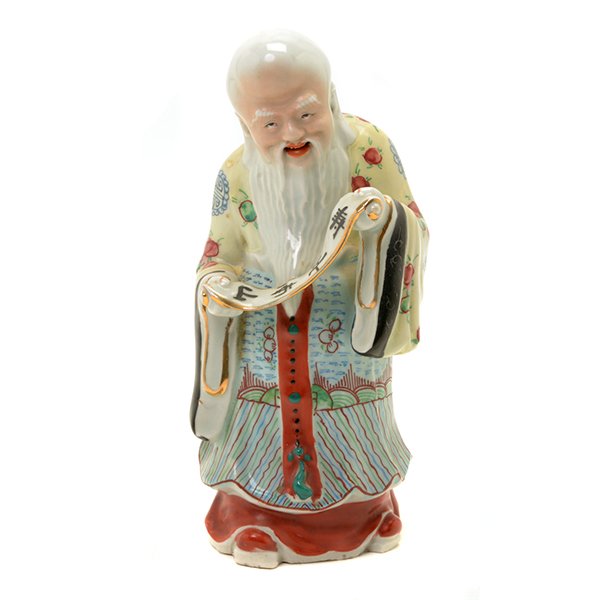 A Famille Rose Figure of Shoulao, Republic Period (1 of 8)