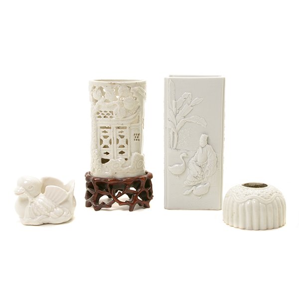 Four White Glazed Porcelains, Early 20th Century (1 of 10)