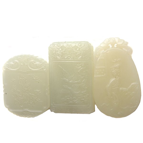 Three White Jade Pendants (1 of 9)