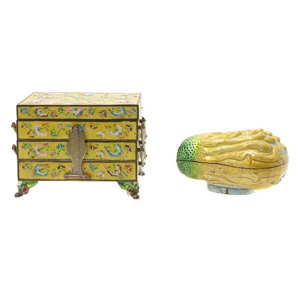 Two Enameled Metal Boxes, Early 20th Century (1 of 10)