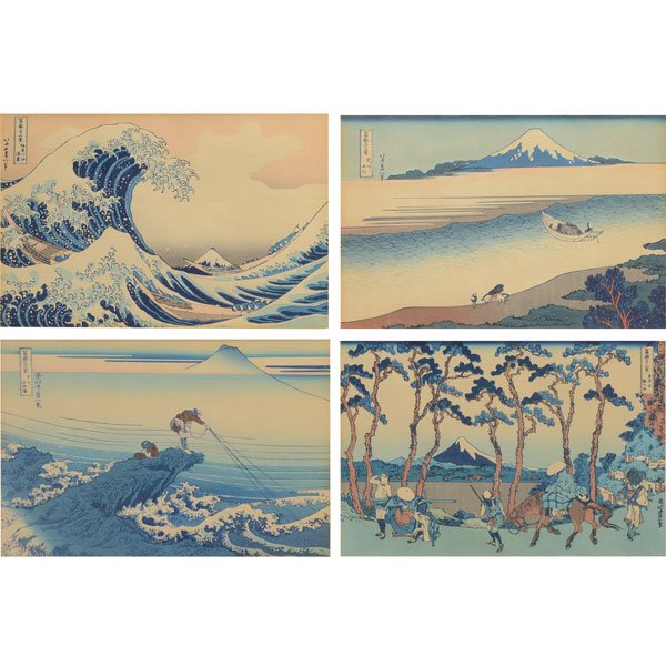 Hokusai (1760-1849): Four Woodblock Prints (1 of 6)