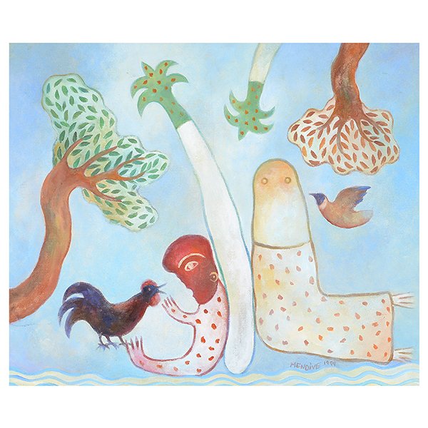 Manuel Mendive "Reposo con la Aves" acrylic on canvas (1 of 7)