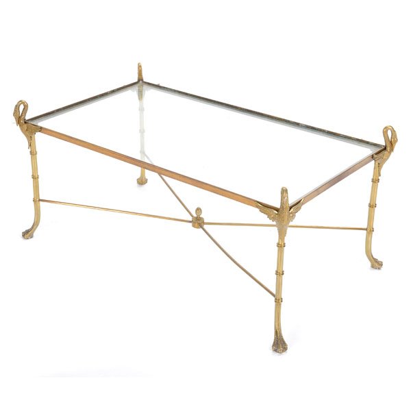 French Neoclassical Style Gilt Bronze and Glass Coffee (1 of 5)