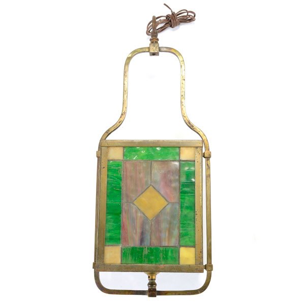 Arts & Crafts Square Shade Hanging Lantern Light (1 of 5)