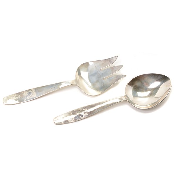 Pair of Alan Adler Sterling Silver Salad Servers (1 of 6)