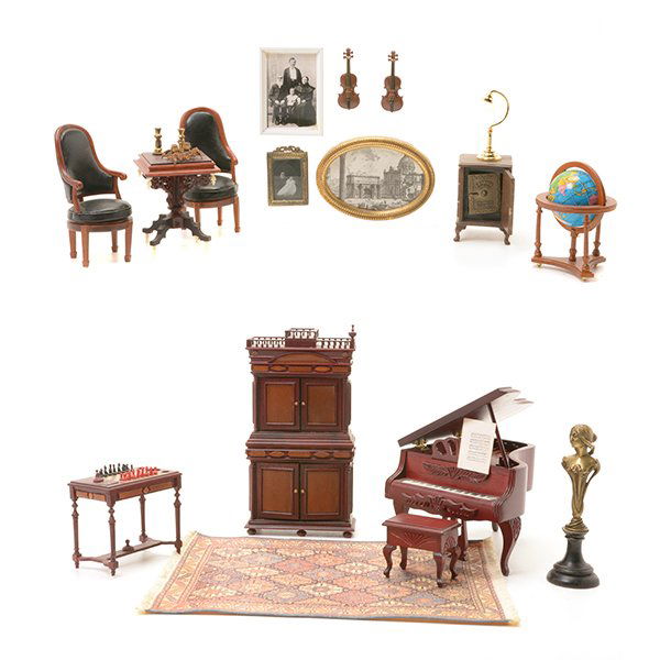 Collection of Miniature Music Room Furnishings and (1 of 6)