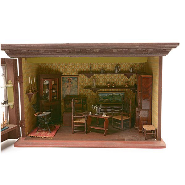 Miniature Lighted Diorama Room Box with Furniture and (1 of 7)