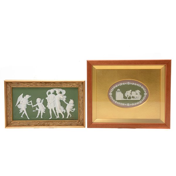 Two Wedgwood Green Jasperware Plaques (1 of 10)