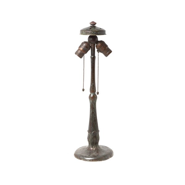 Handel Bronze Lamp Base Fashioned as Stem with Leafy (1 of 5)