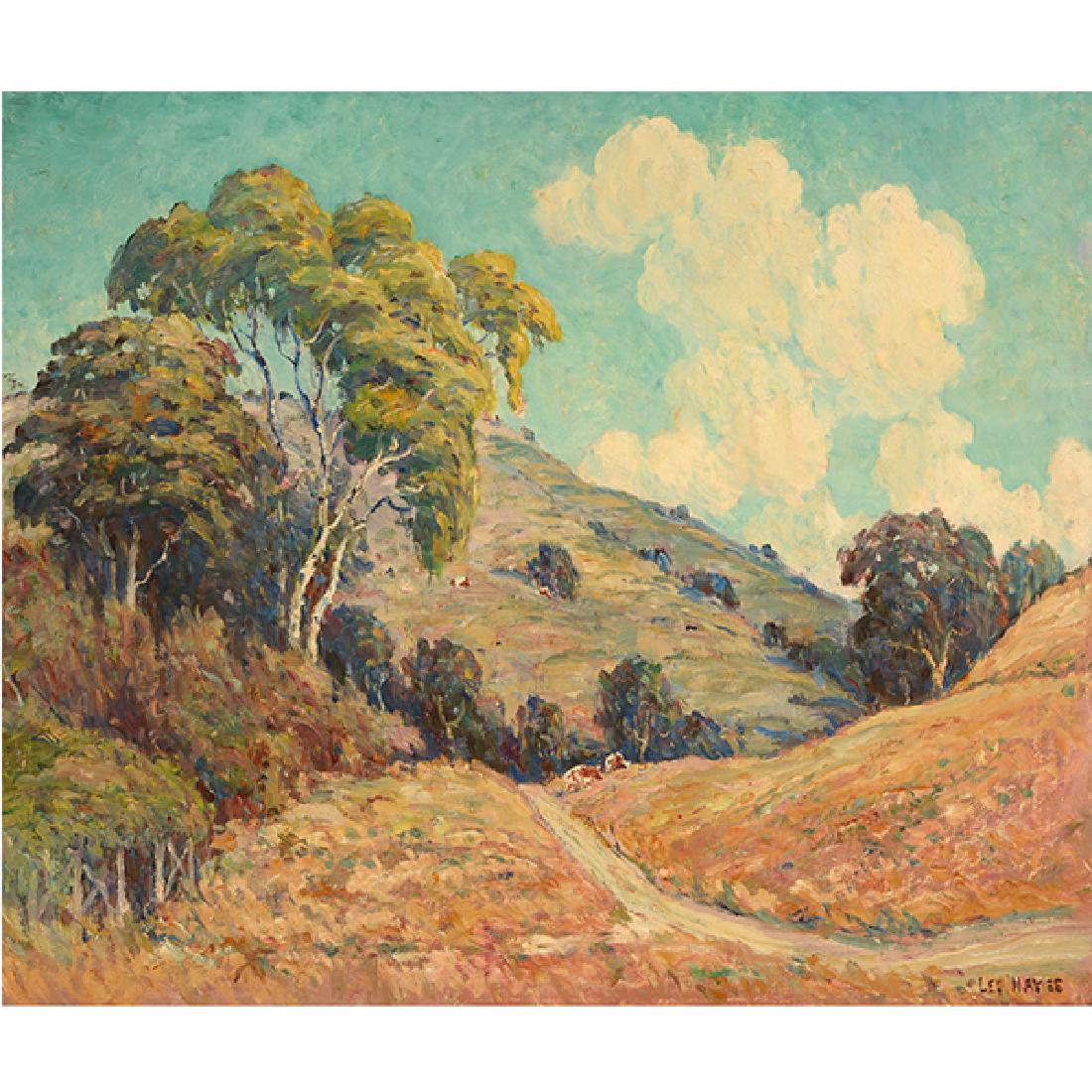 Lee Hayes "Hillside Landscape" oil on board (1 of 10)