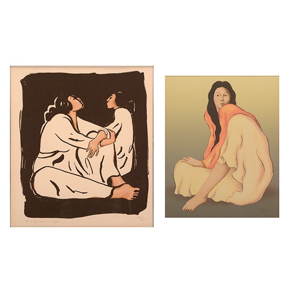 RC Gorman "Seated Woman" and "Two Seated Women" (1 of 10)