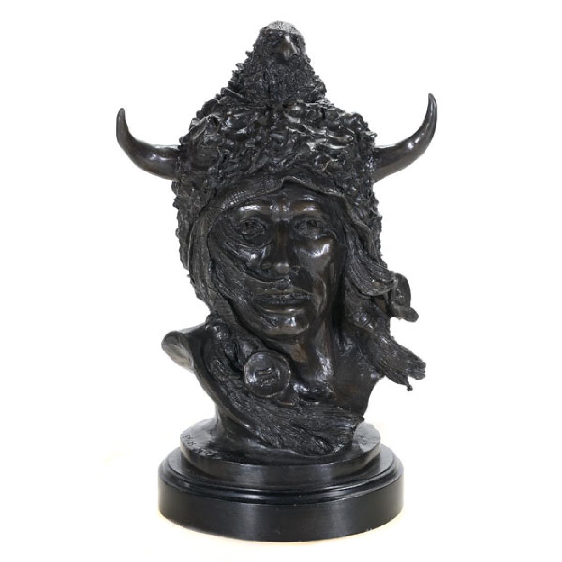 James Gruzalski "Indian with Eagle Headdress" bronze (1 of 5)