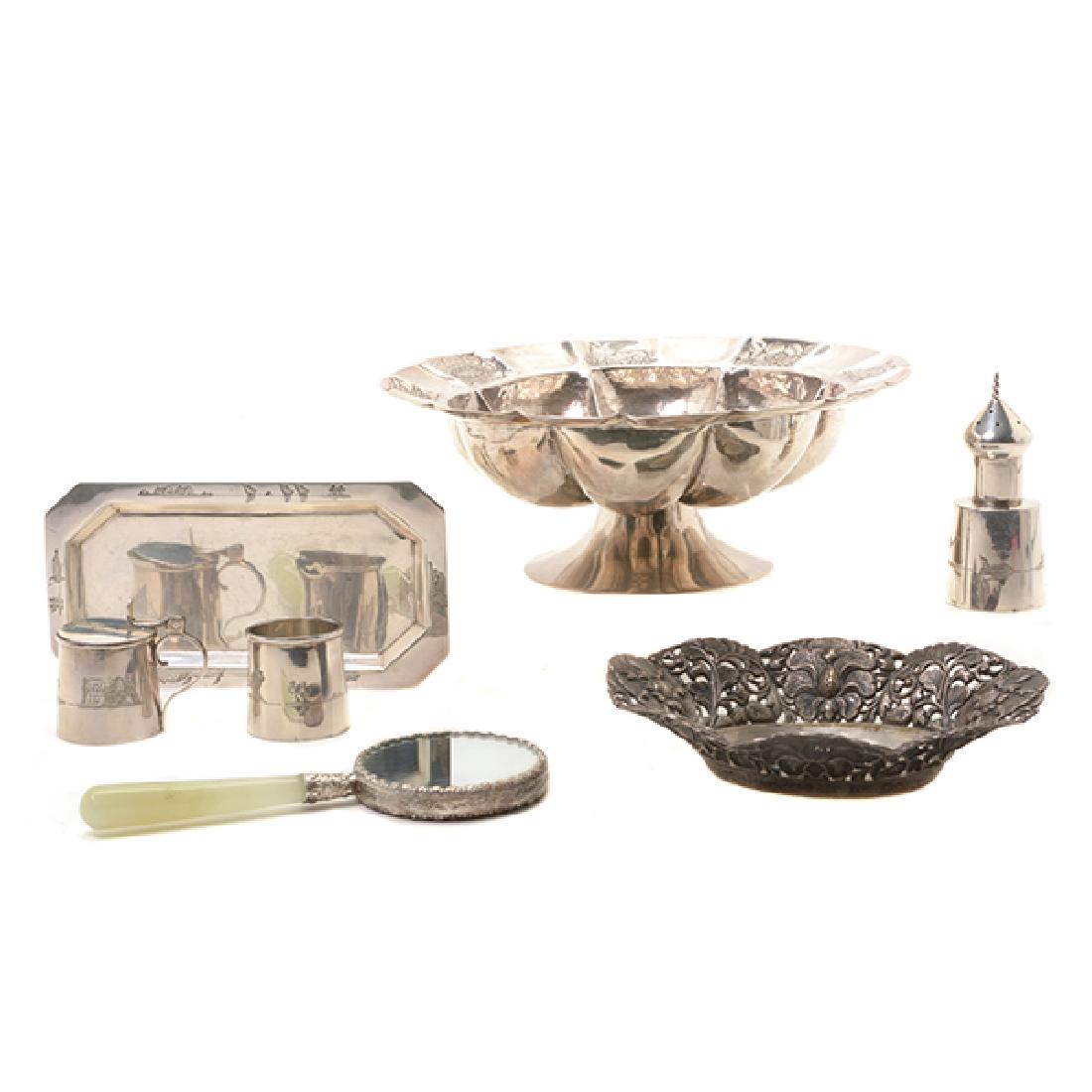 Mexican Sterling Compote, 800 Silver Dish, Tea Set, and (1 of 10)