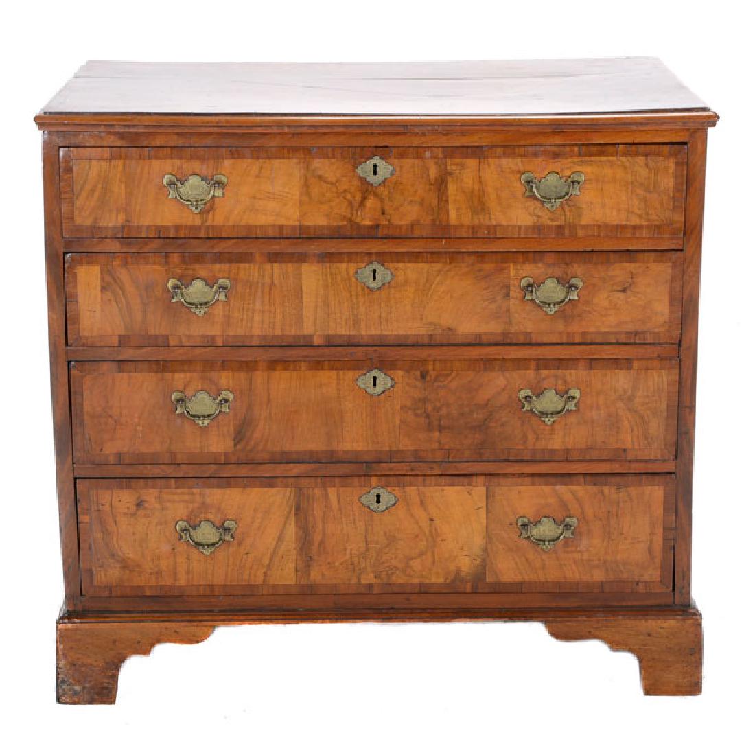 William and Mary Oyster Veneer Walnut Chest of Drawers (1 of 5)