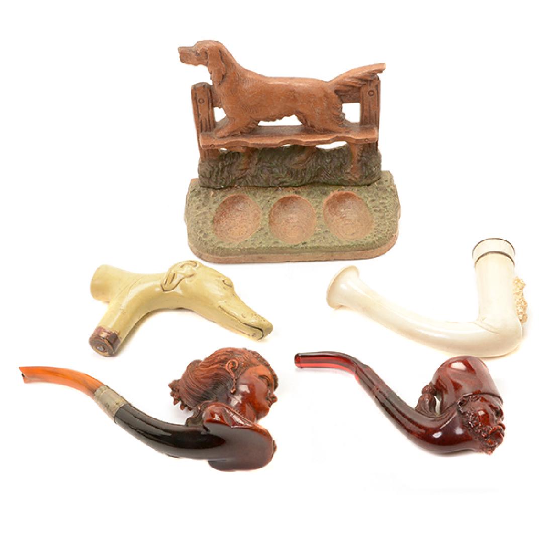 Dog Form Cane Handle and Pipe Rack, and Three (1 of 10)