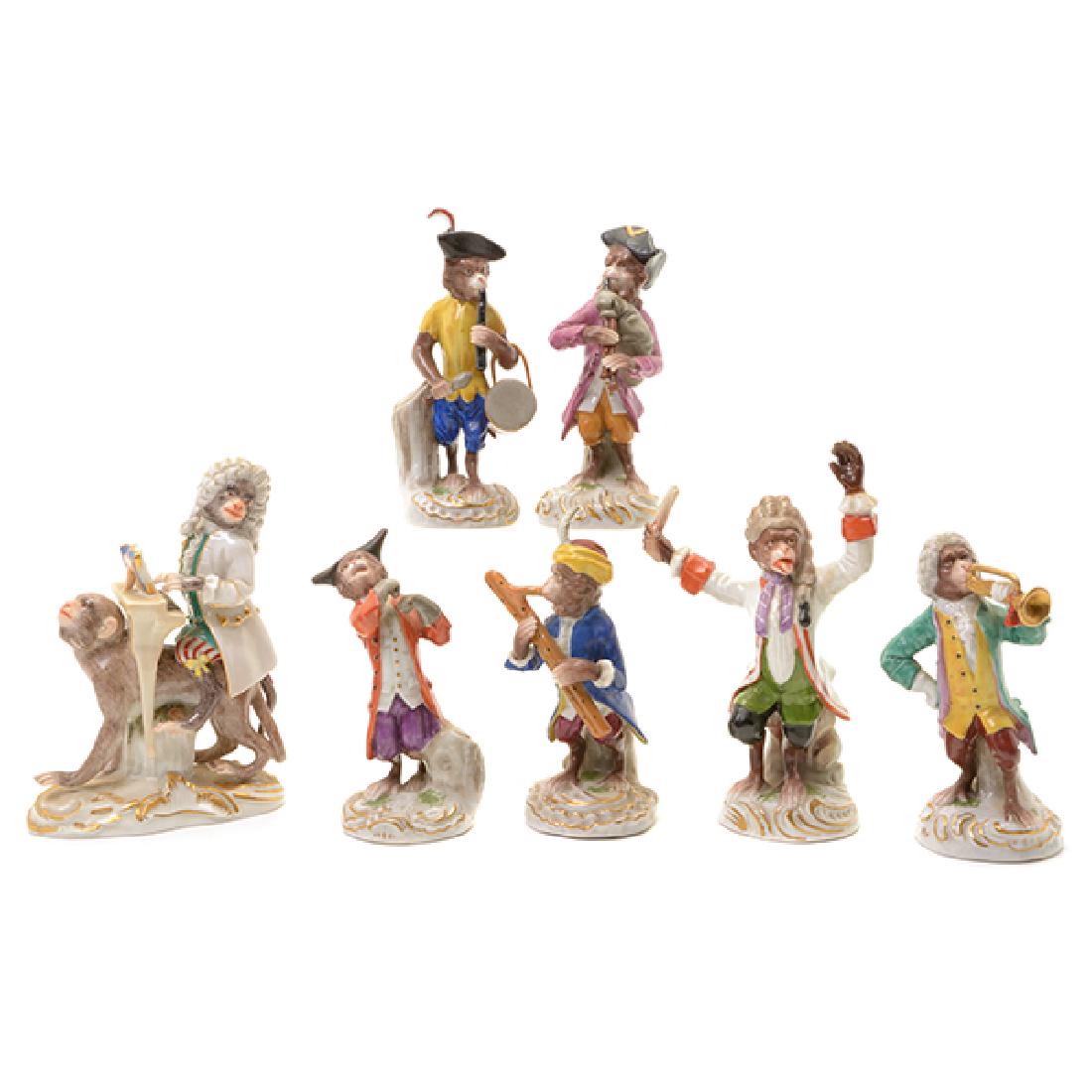 Seven Whimsical Porcelain Monkey Figures (1 of 7)