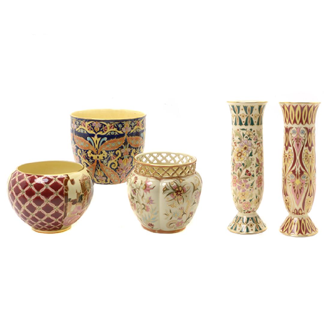 Five Zsolnay Hungarian Porcelain Pieces (1 of 5)