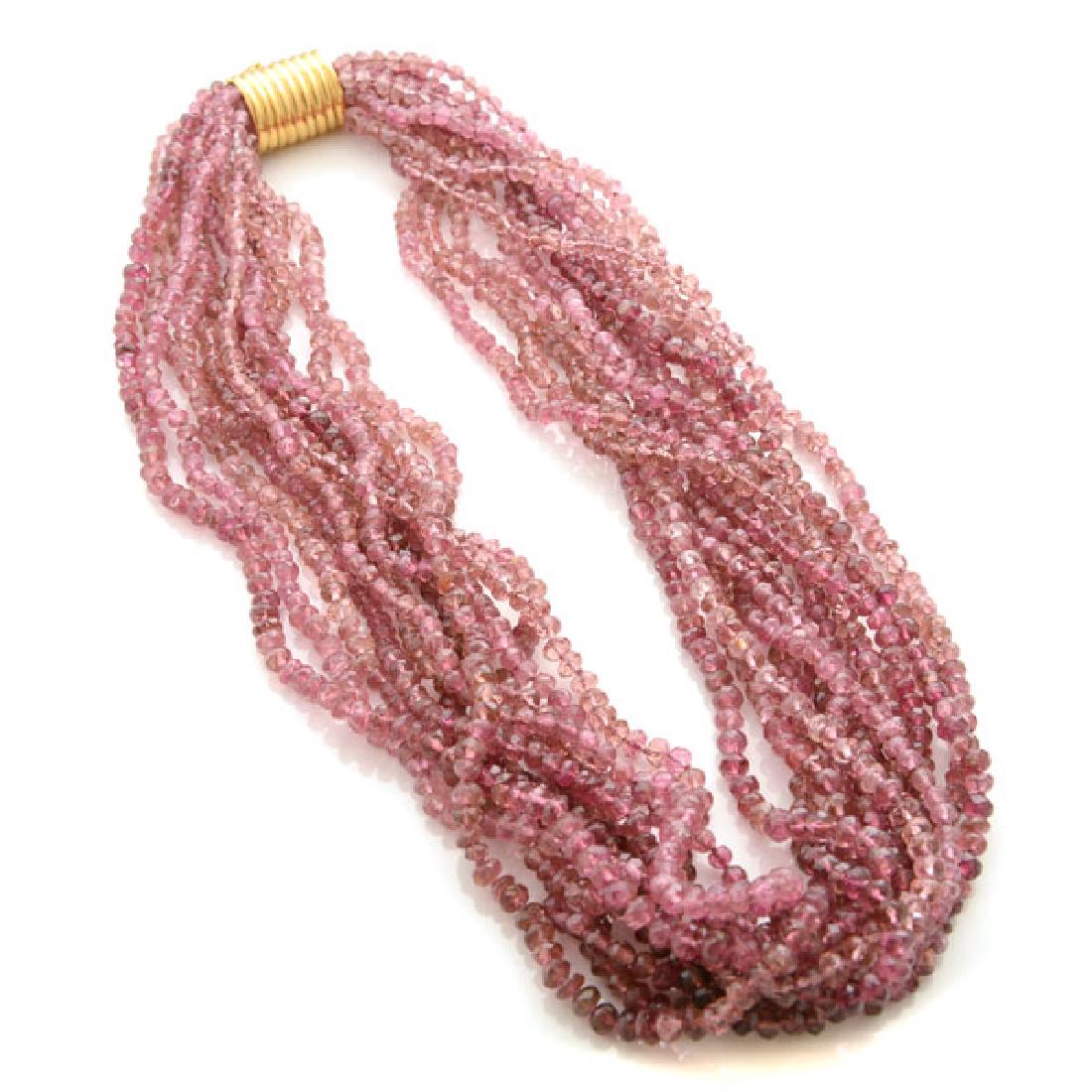 Pink Tourmaline, 18k Yellow Gold Necklace. (1 of 4)