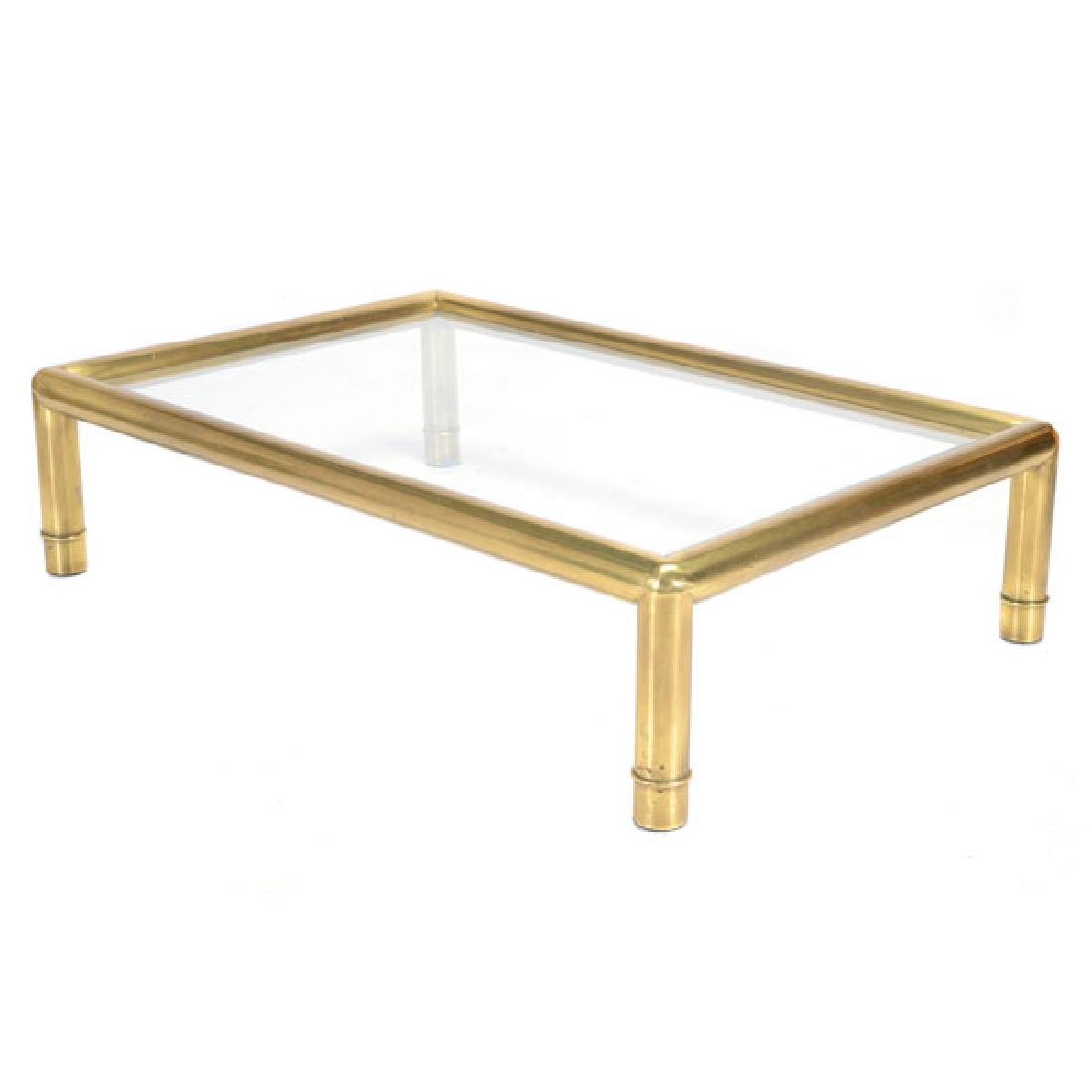 Mastercraft Brass Coffee Table with Glass Top (1 of 4)