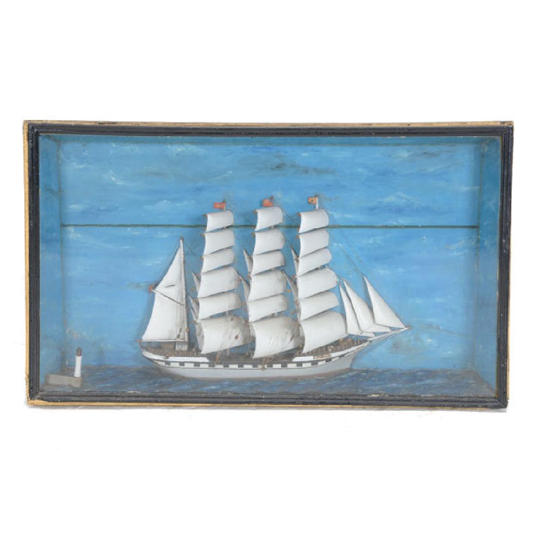 Diorama of the Ship Louise: Diorama of the Ship Louise {Dimensions 19 1/2 x 32 1/2 x 4 1/2 inches} [chip to frame]