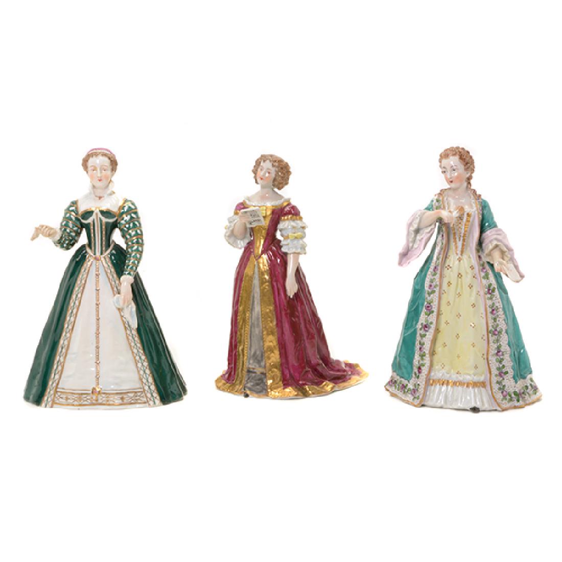 Collection of Three French Porcelain Court Lady Figures (1 of 10)
